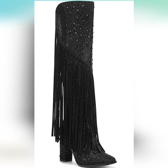 Jessica Simpson Shoes - Jessica Simpson Asire 2 Rhinestone Boots Size 11M Black